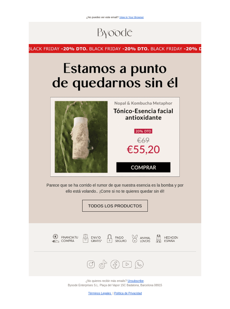 ¡Casi sin stock! 😱