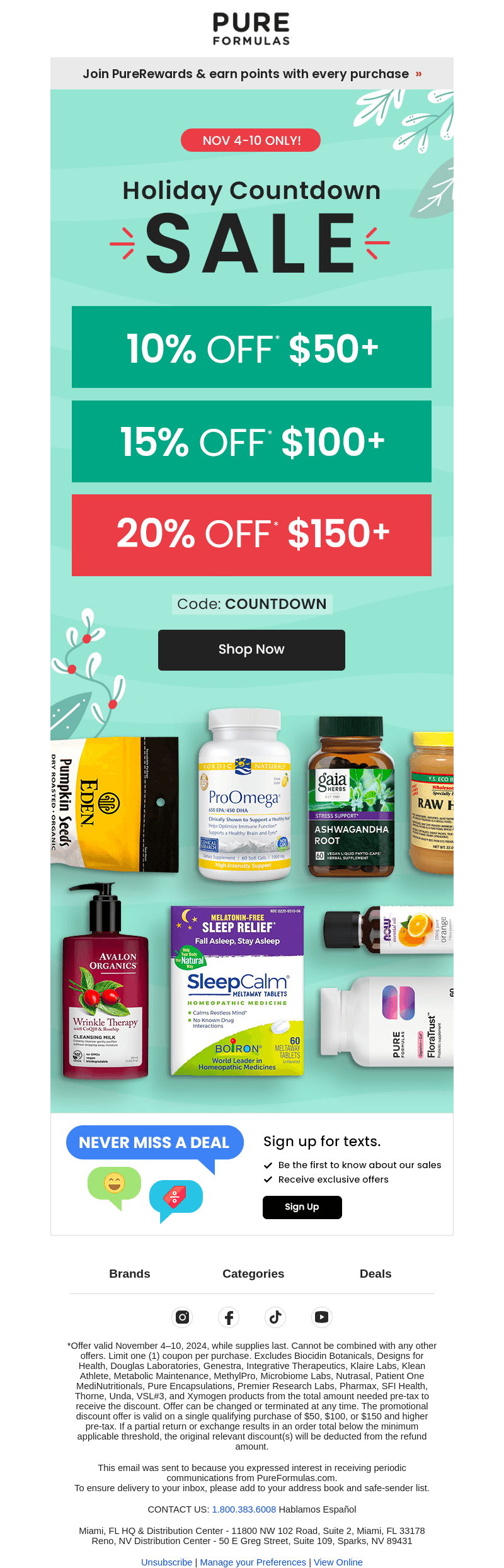 PureFormulas email from Tue, Nov 5, 2024