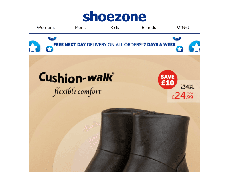 SAVE £10 on selected Cushion Walk boots!