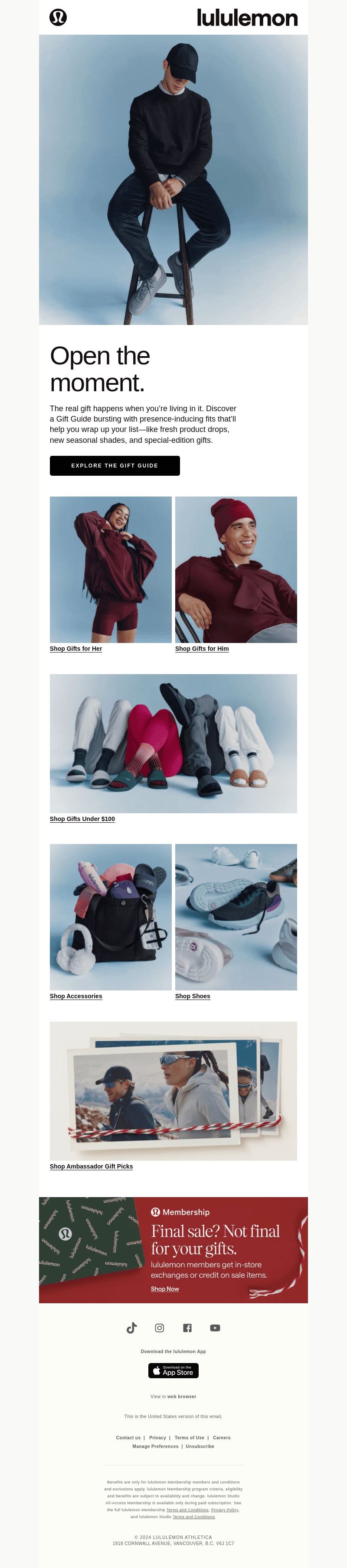 lululemon email from Wed, Nov 6, 2024