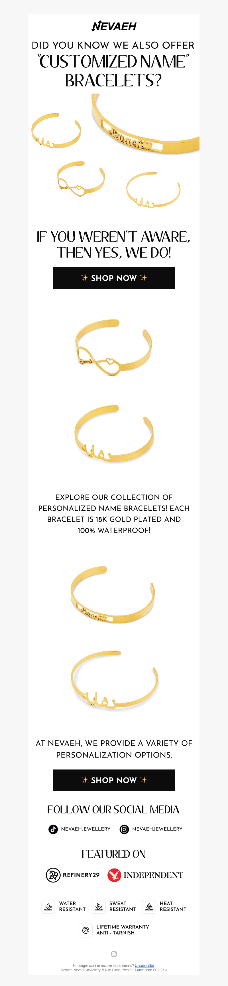 WE OFFER CUSTOMIZED BRACELETS 🤩