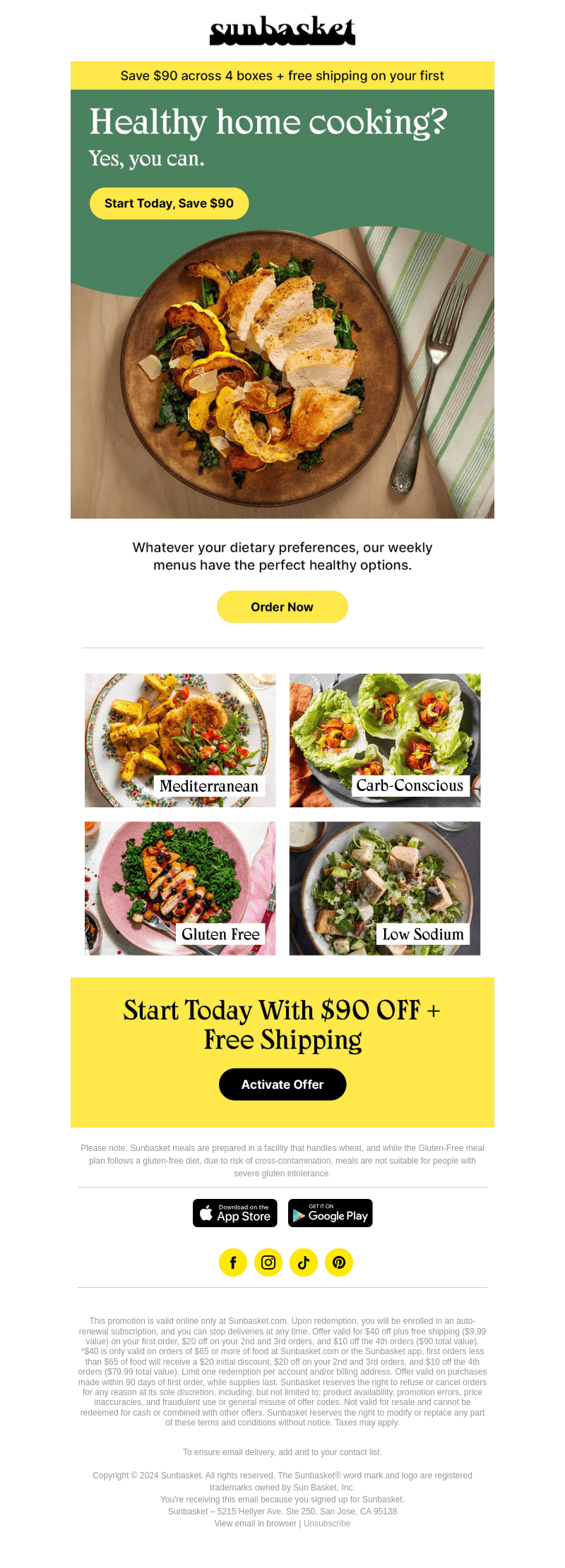 Sun Basket email from Thu, Nov 7, 2024
