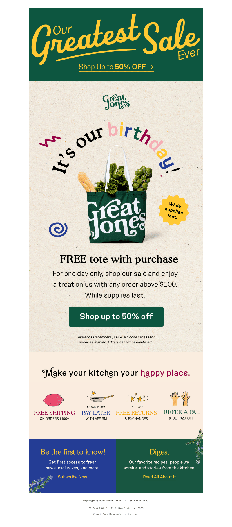 Great Jones email from Fri, Nov 8, 2024