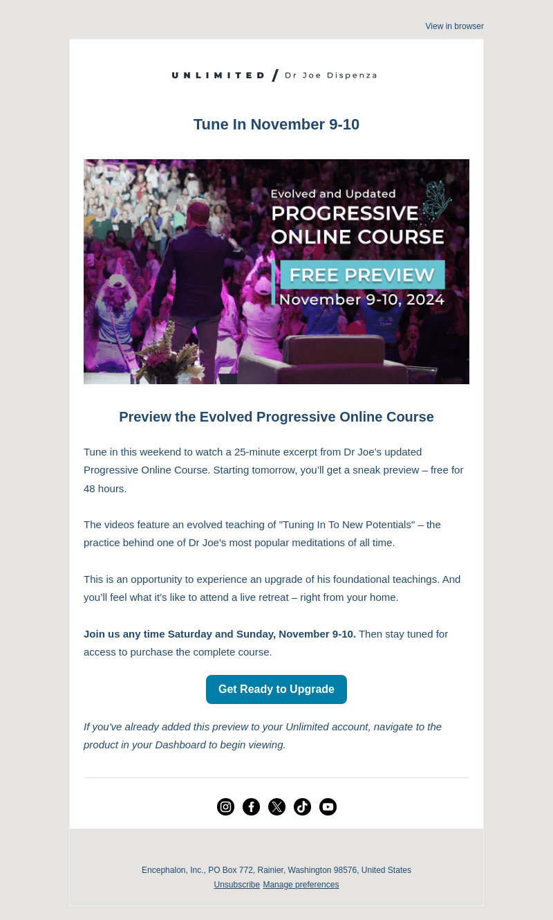 Your Free Preview Starts Tomorrow