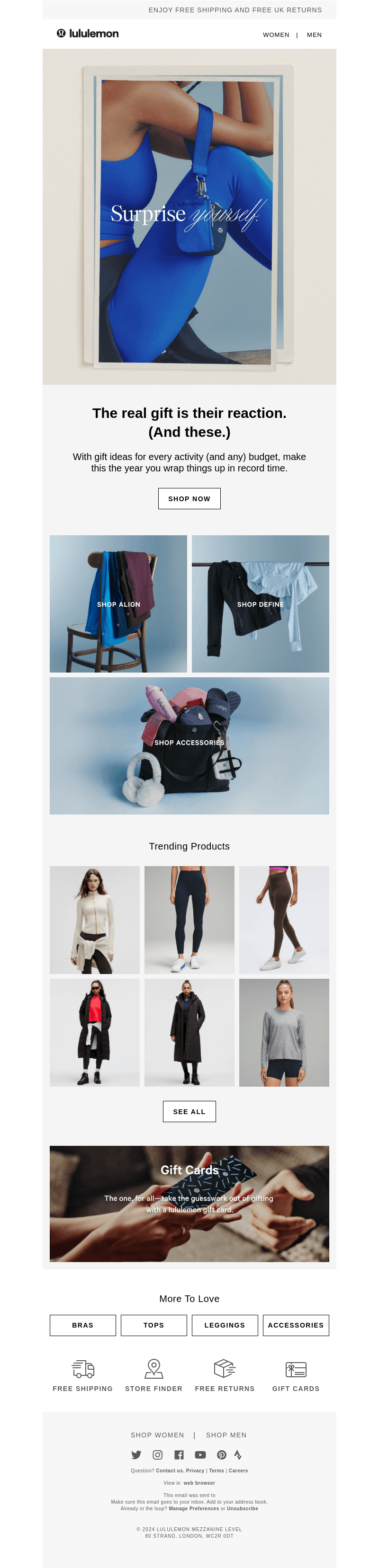 lululemon email from Sun, Nov 10, 2024