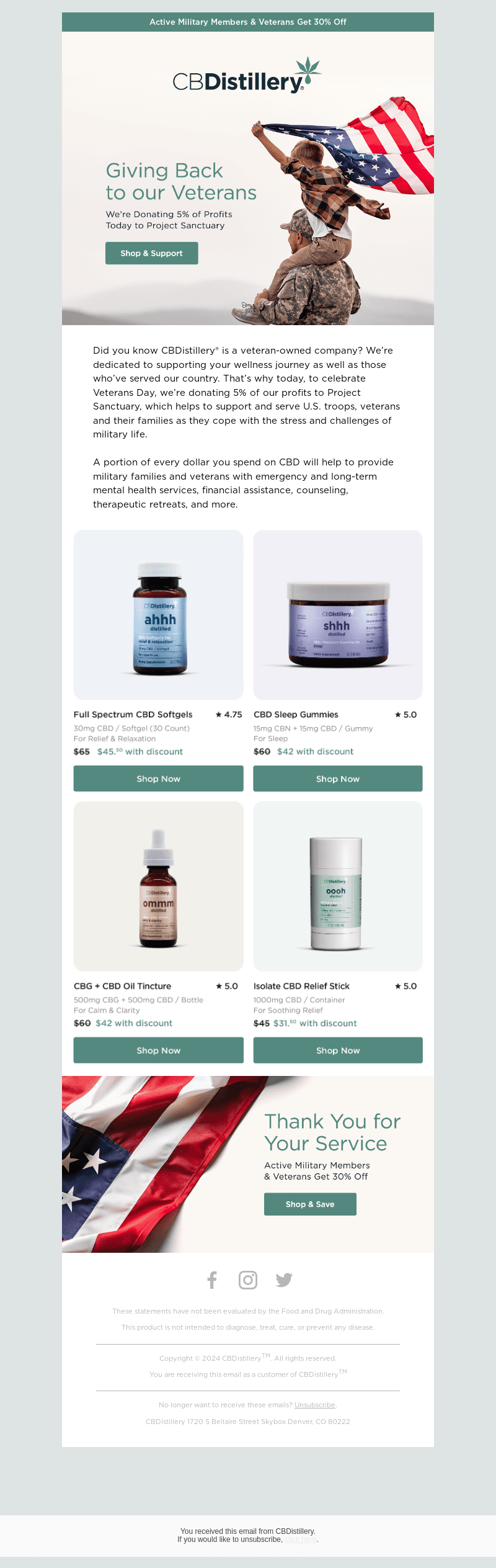 The CBDistillery email from Mon, Nov 11, 2024