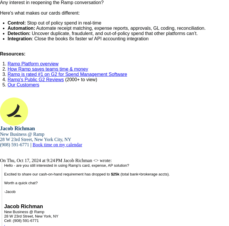 Ramp email from Tue, Nov 12, 2024
