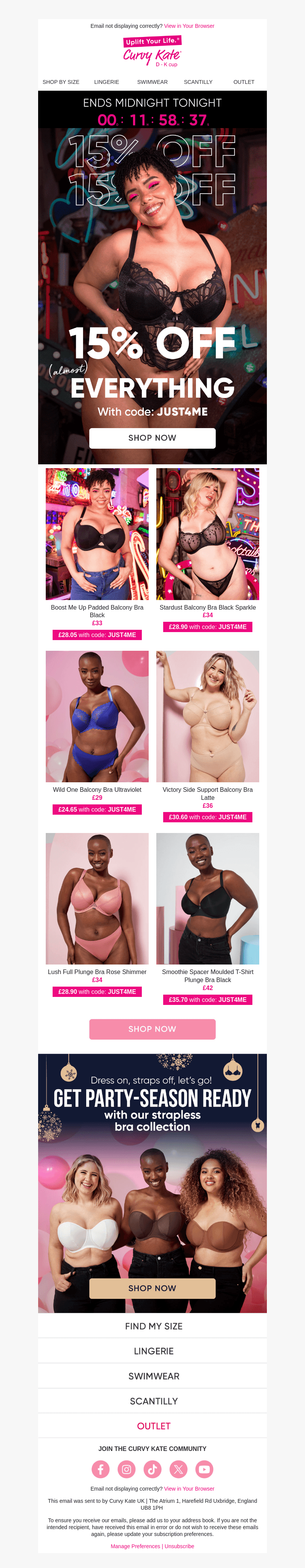 Ends midnight TONIGHT: 15% off (almost) everything