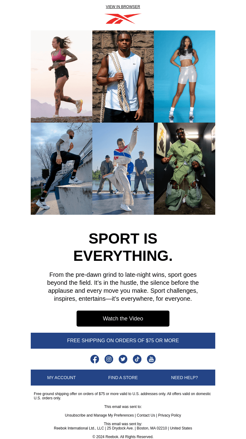 Reebok email from Tue, Nov 12, 2024