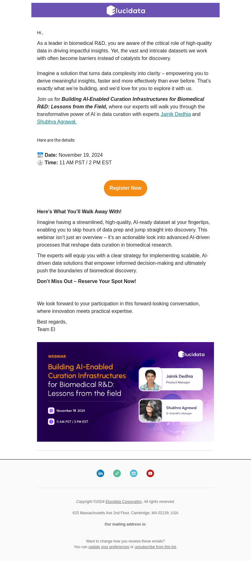 AI-Driven Data Curation for Biomedical Experts: Webinar Invitation