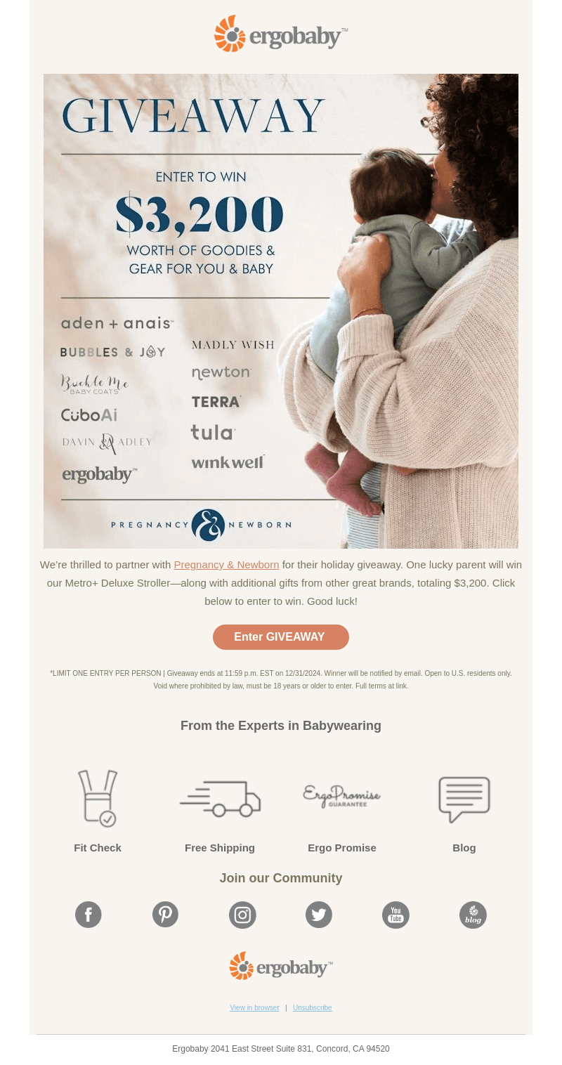 Ergobaby email from Wed, Nov 13, 2024