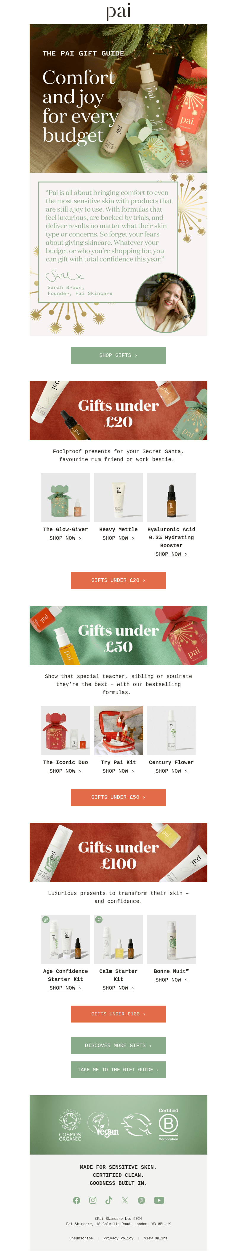 Gift confidently from £15