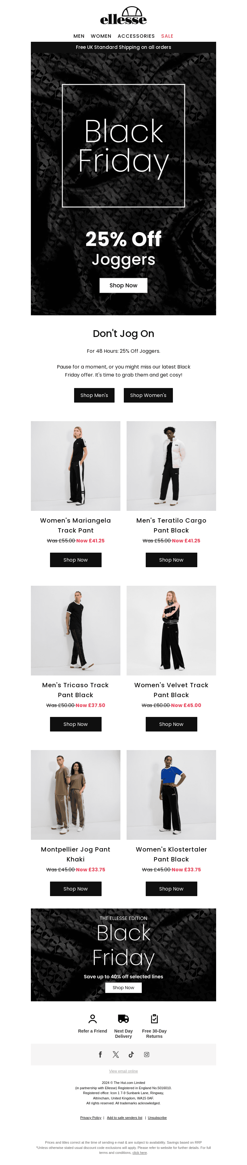 Black Friday: 25% Off Joggers 🚨