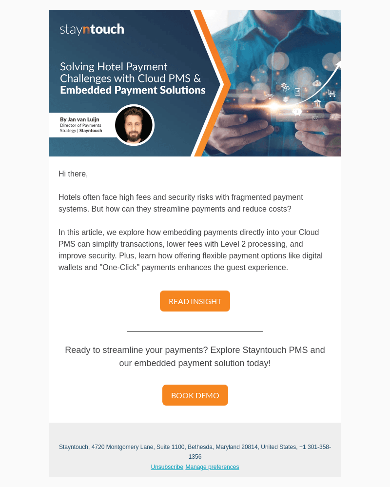 StayNTouch email from Wed, Nov 13, 2024