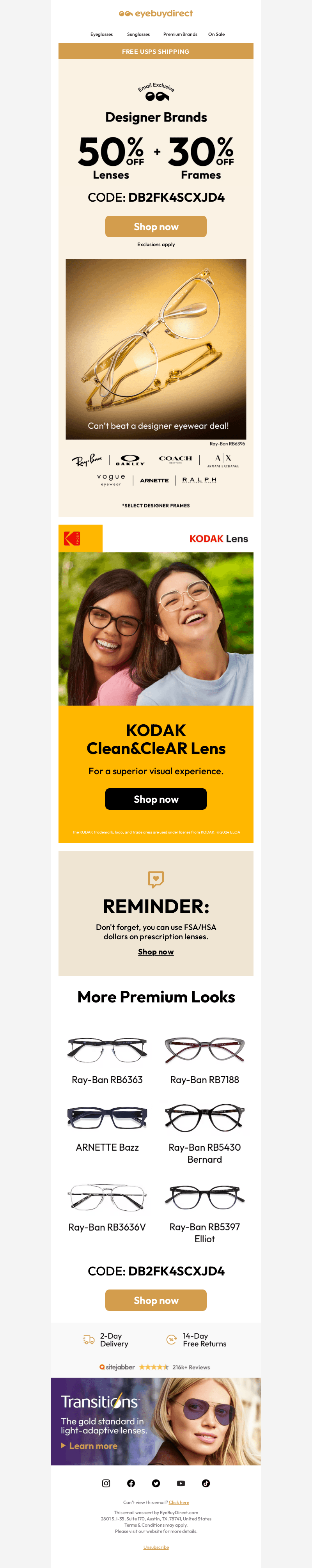 50% Off Lenses + 30% Off Designer Frames 😅 🕶️