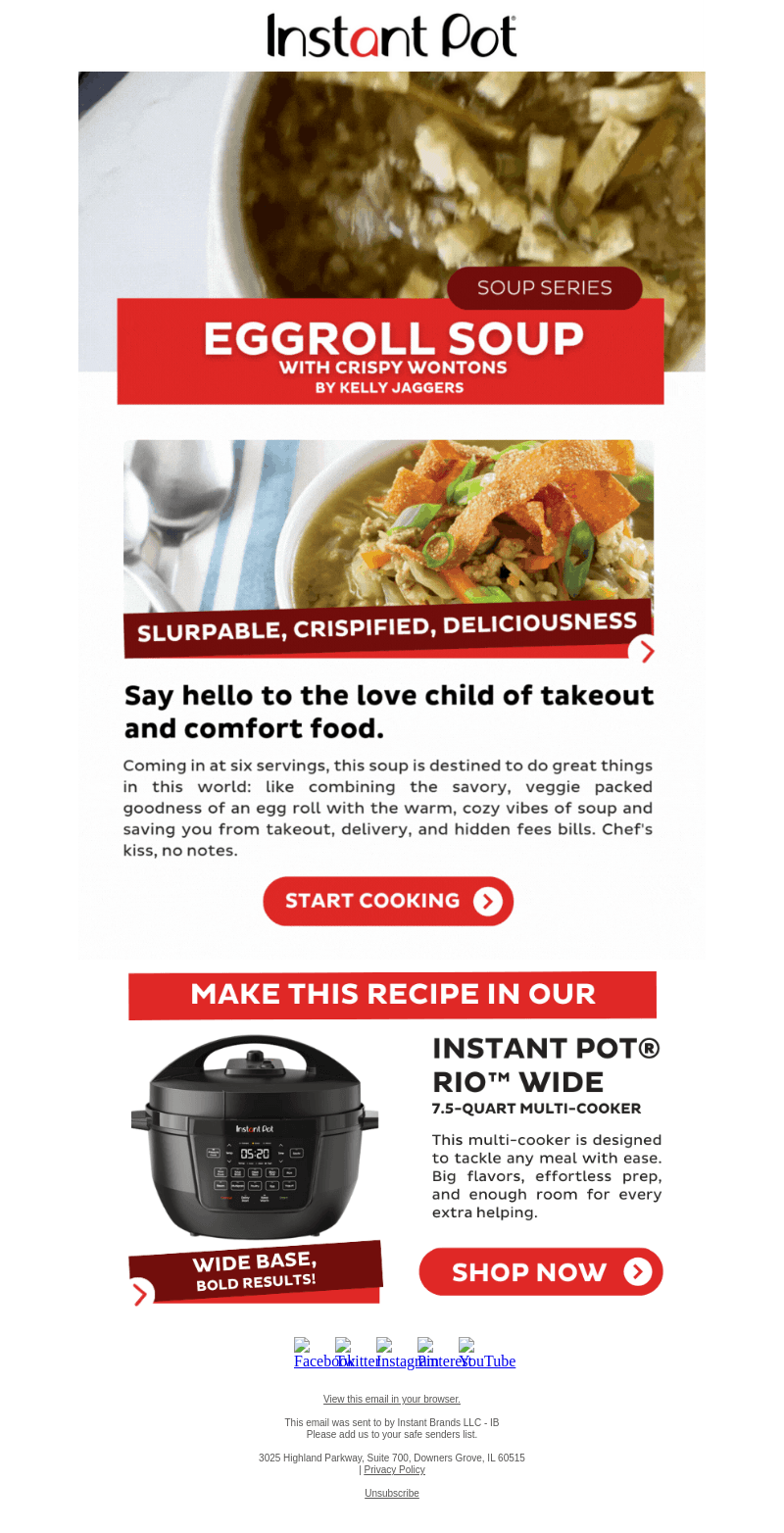 Instant Pot email from Wed, Nov 13, 2024