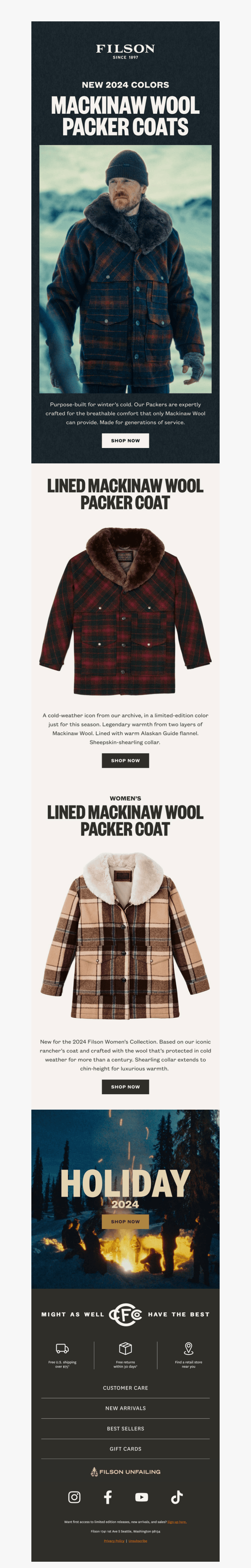 Men’s & Women’s Wool Packer Coats