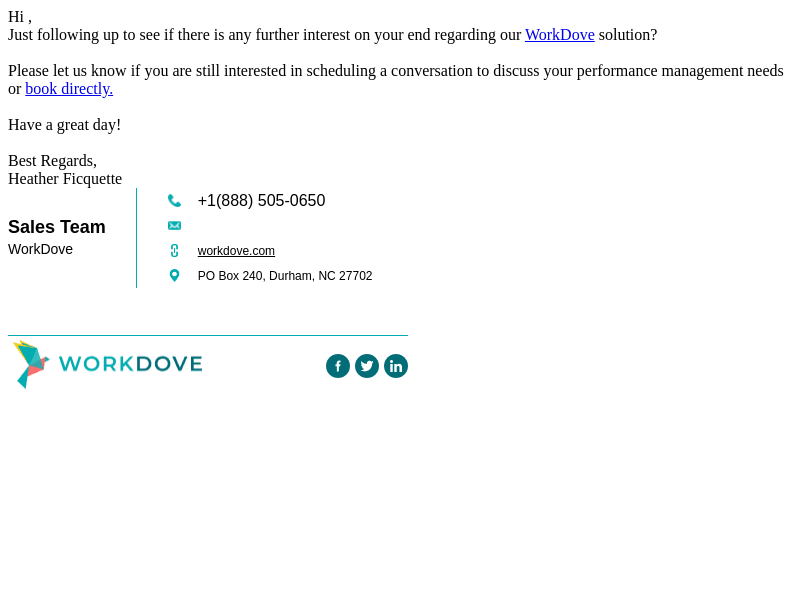 WorkDove email from Thu, Nov 14, 2024