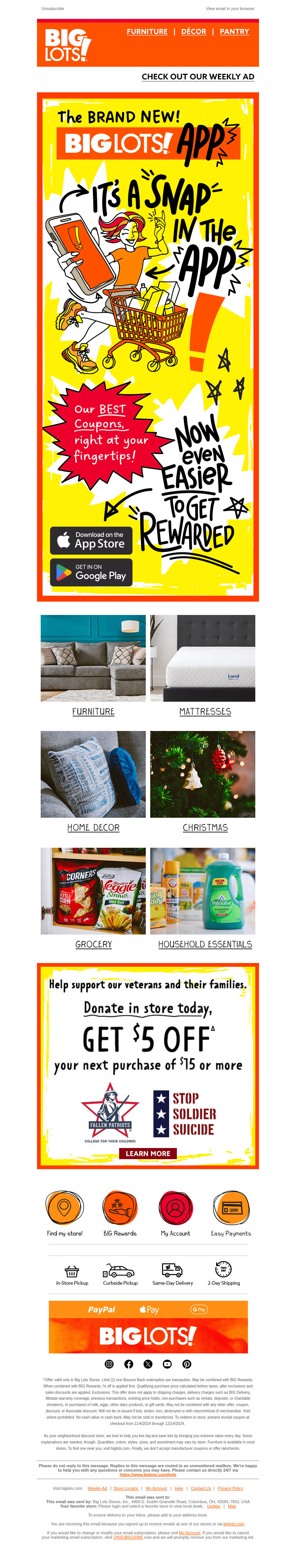 Big Lots email from Thu, Nov 14, 2024