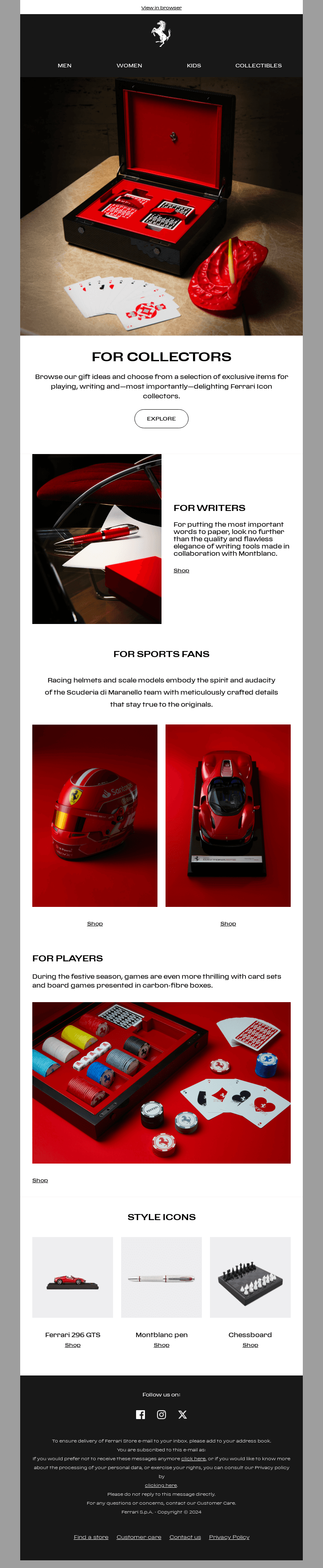 Ferrari email from Fri, Nov 15, 2024