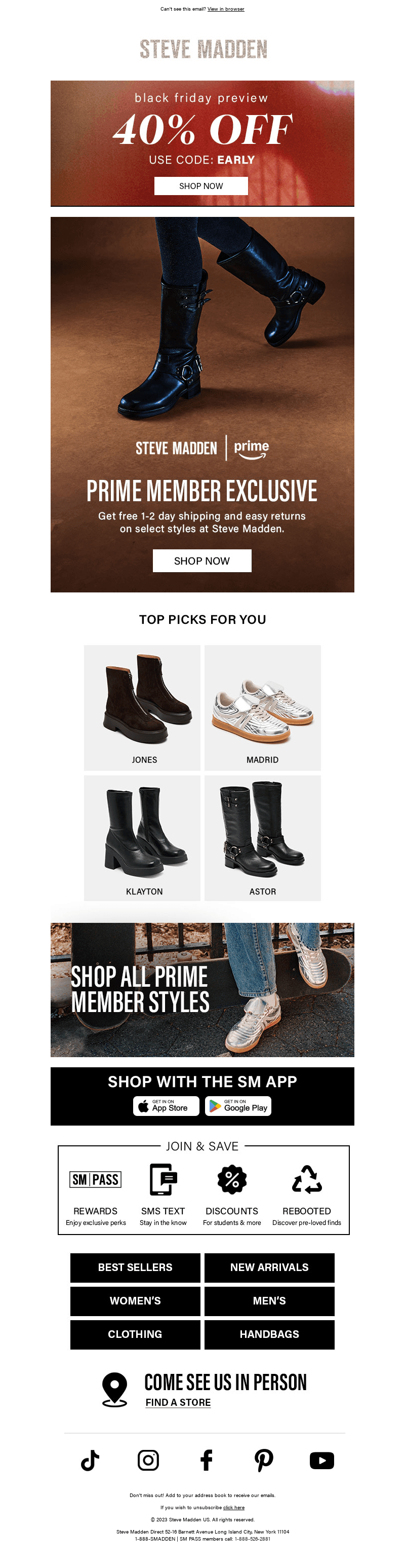 PRIME, NOW ON STEVE MADDEN