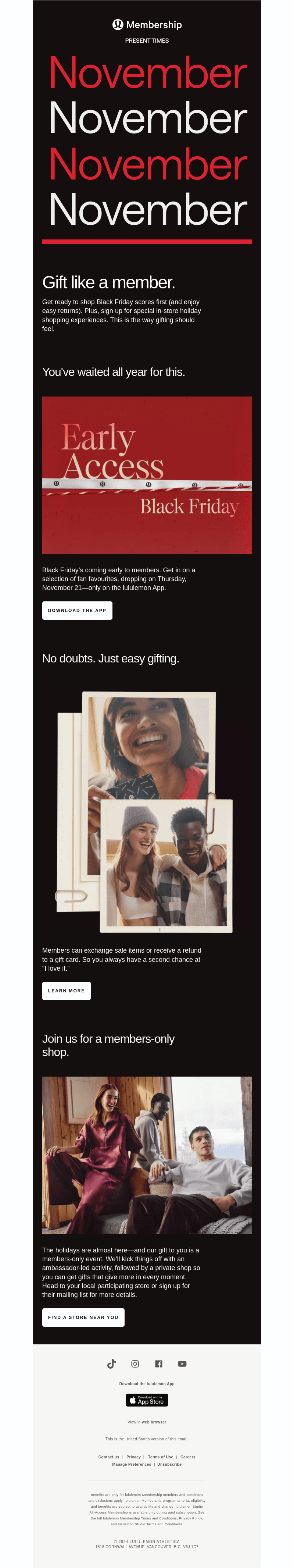 lululemon email from Fri, Nov 15, 2024