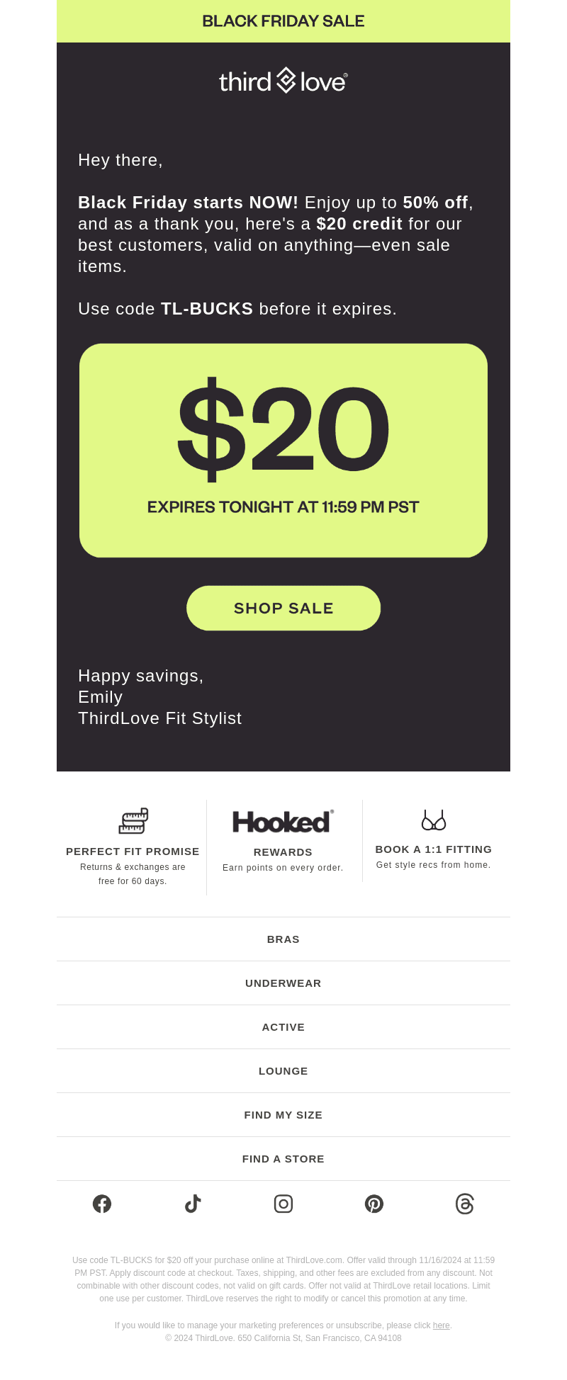 Here's $20! Start shopping Black Friday 🖤