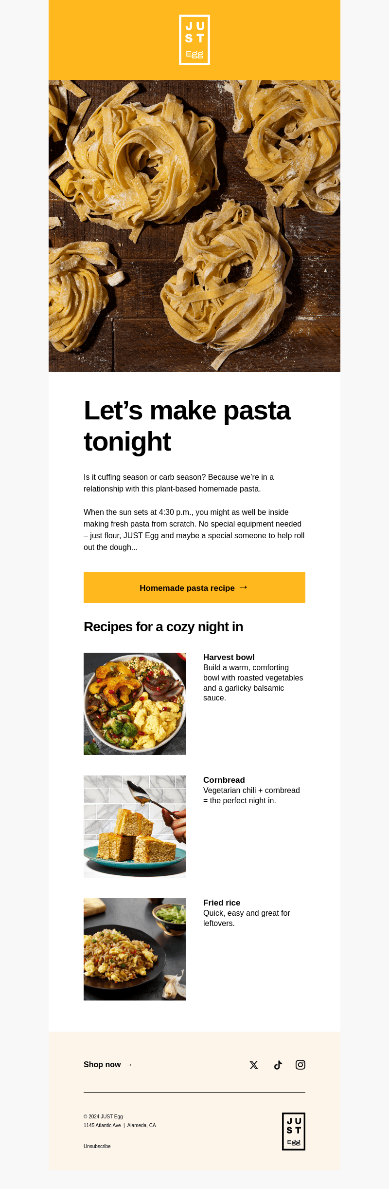Eat JUST email from Sat, Nov 16, 2024