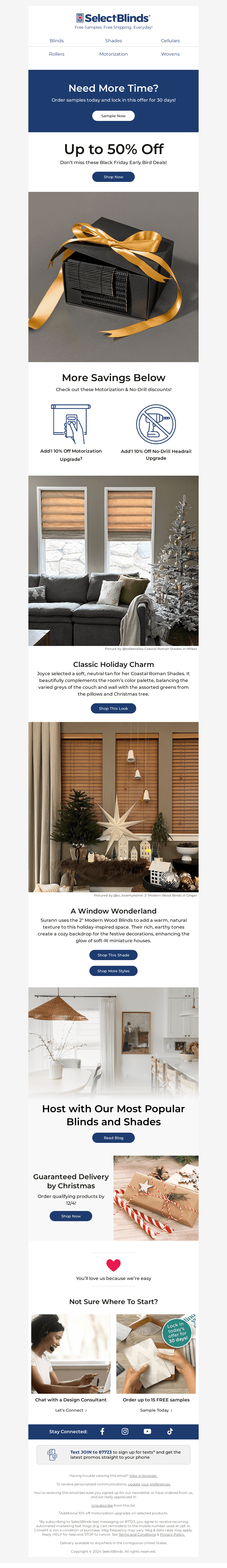 Don't Forget! Up to 50% Off Window Coverings!