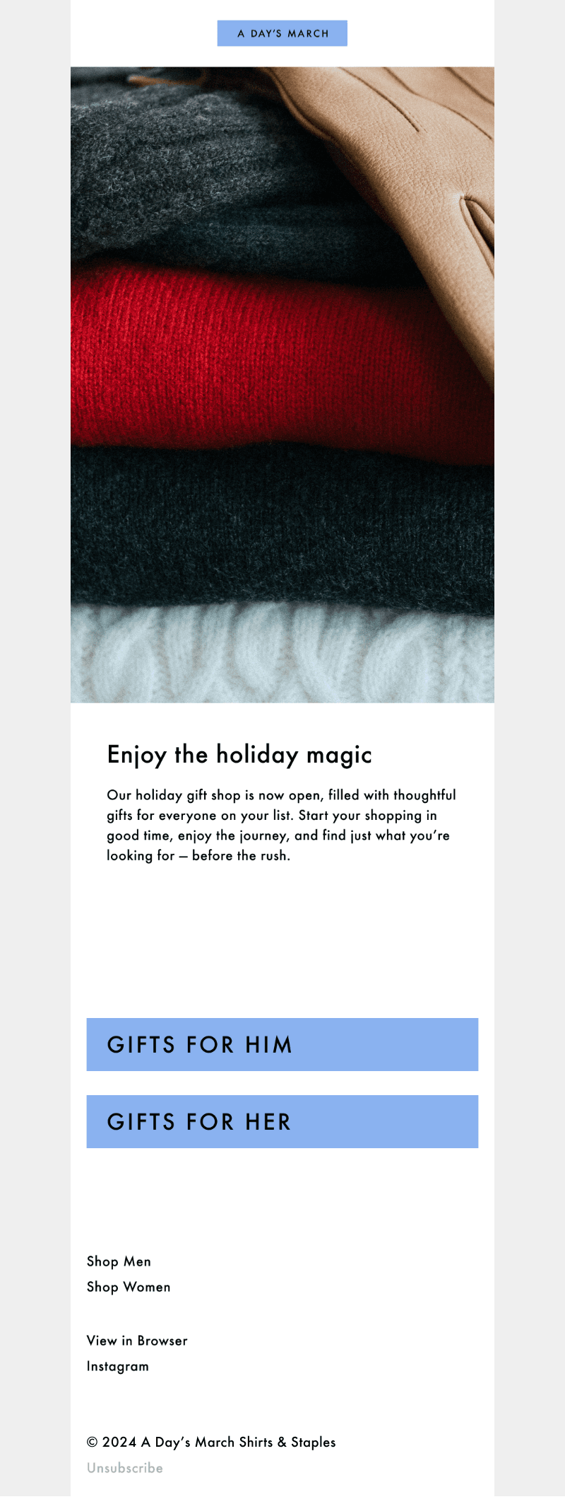 Holiday Gift Shop is open