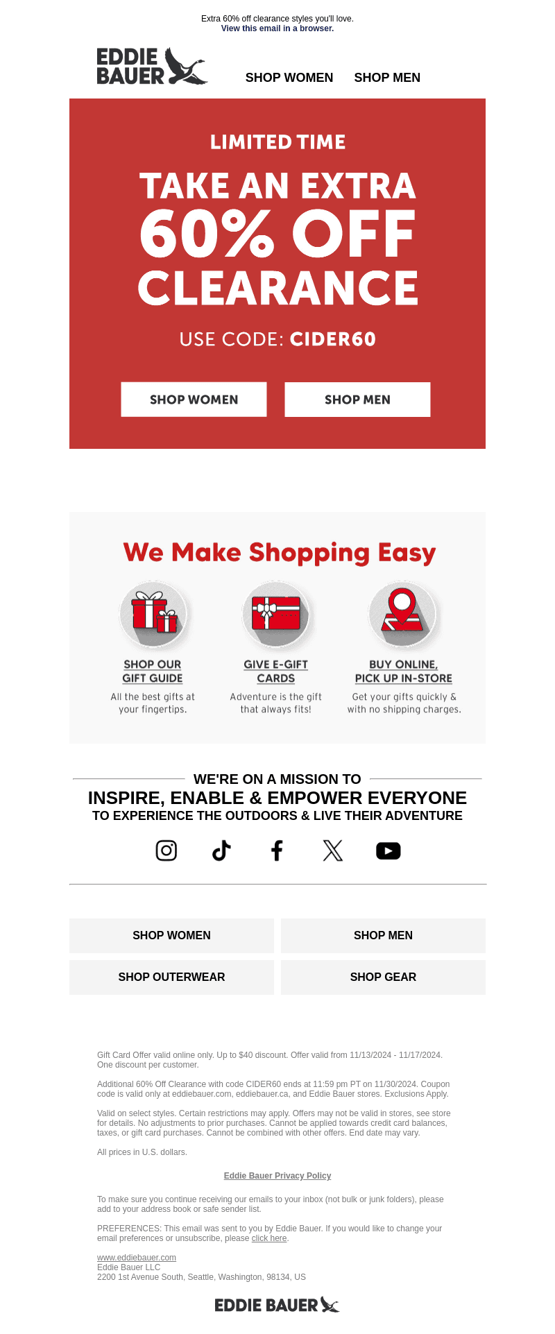 Eddie Bauer email from Mon, Nov 18, 2024