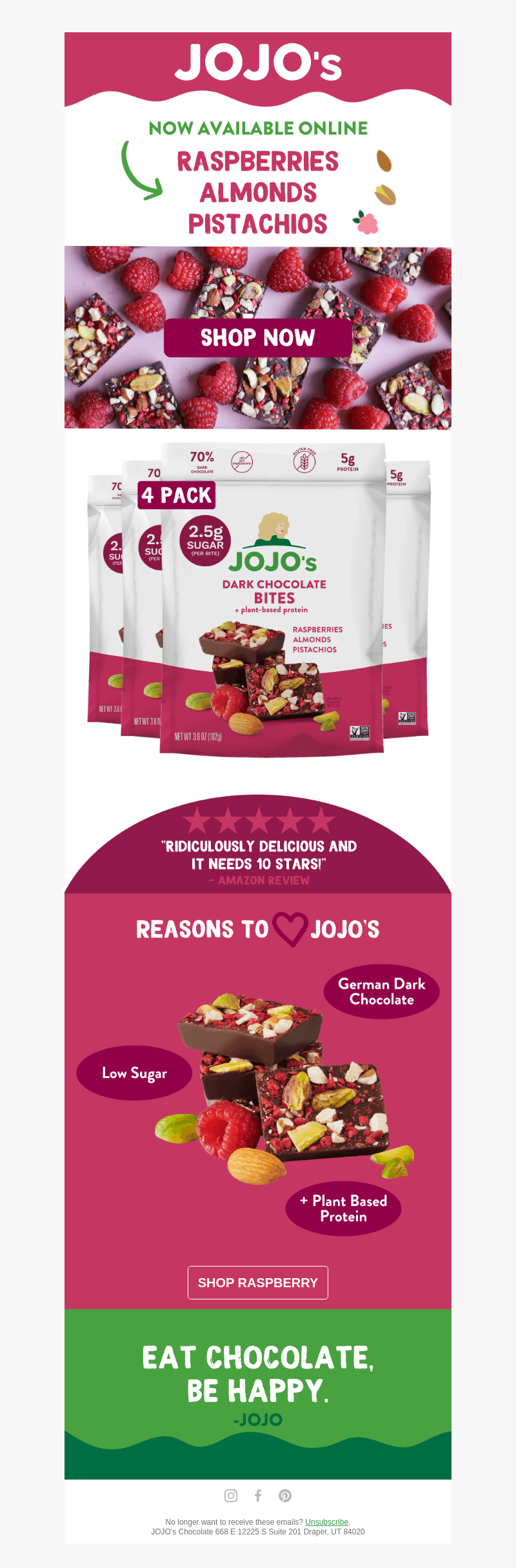 Raspberries + Dark Chocolate