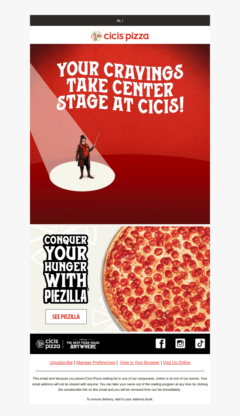 Step right up! This pizza’s just for you!