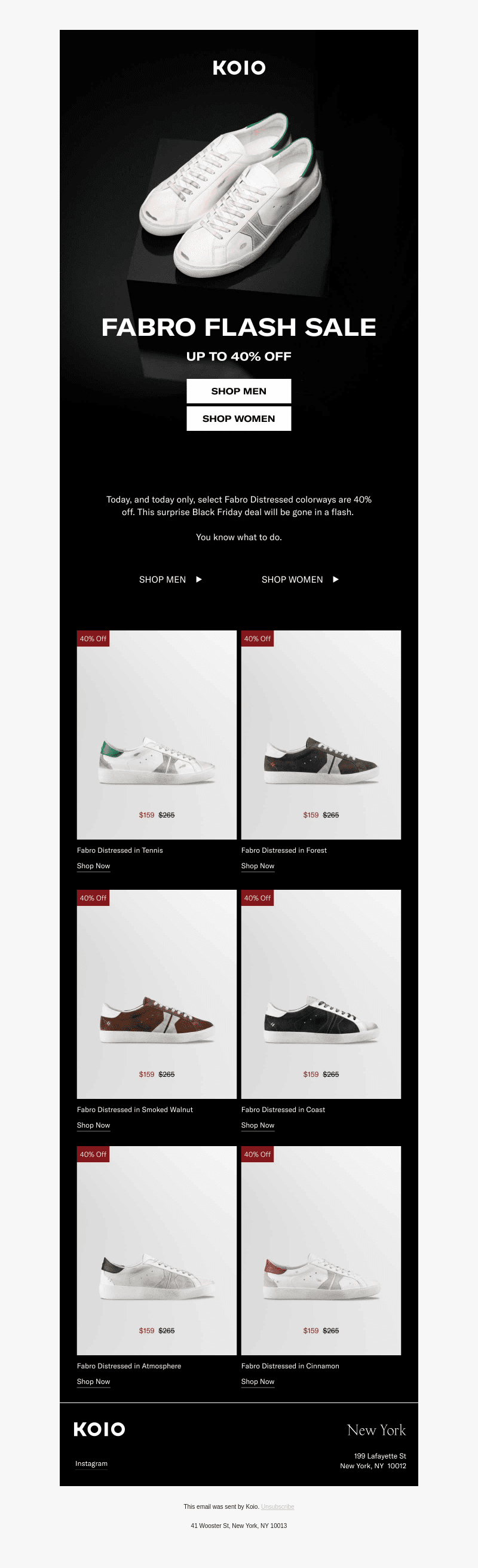 Fabros are 40% off
