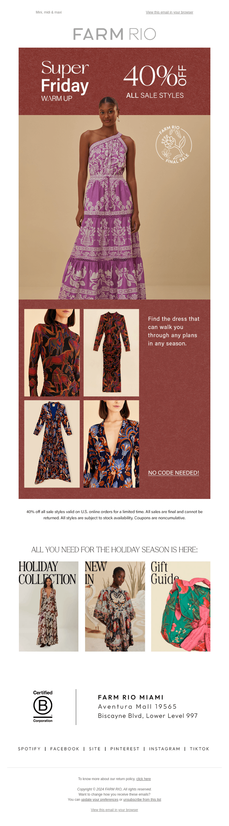 Shop DRESSES w/ 40% off