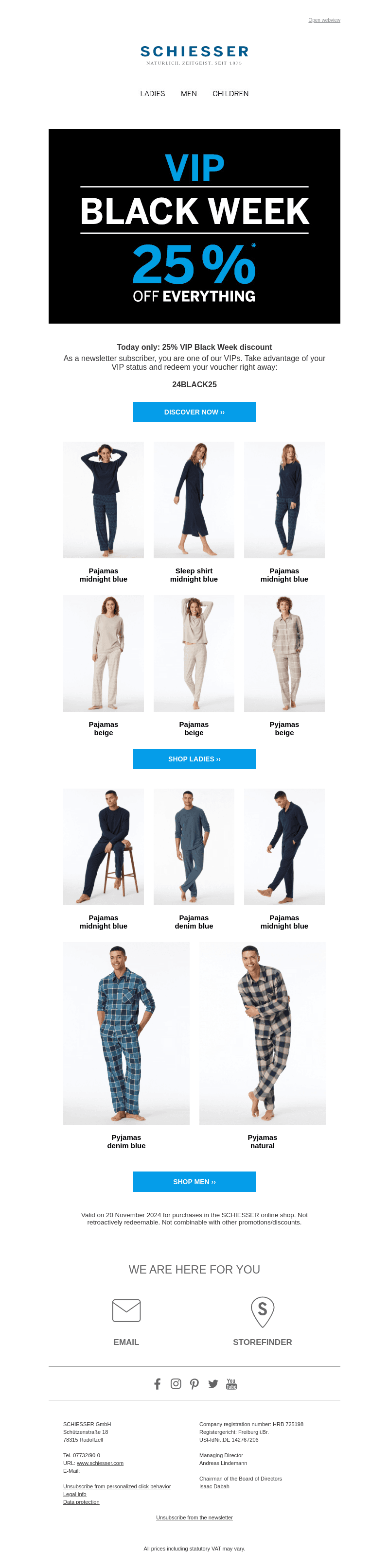 25% VIP discount off everything – today only!