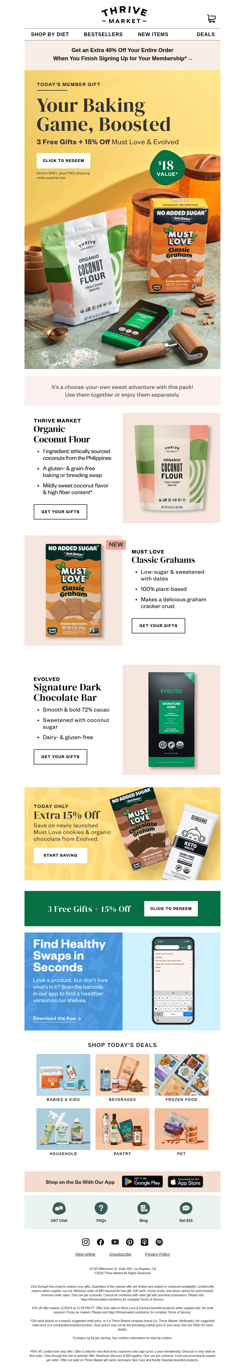 🍫 FREE baking trio ($18 value) + extra 15% off