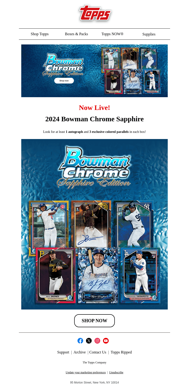 2024 Bowman Chrome Sapphire is live!