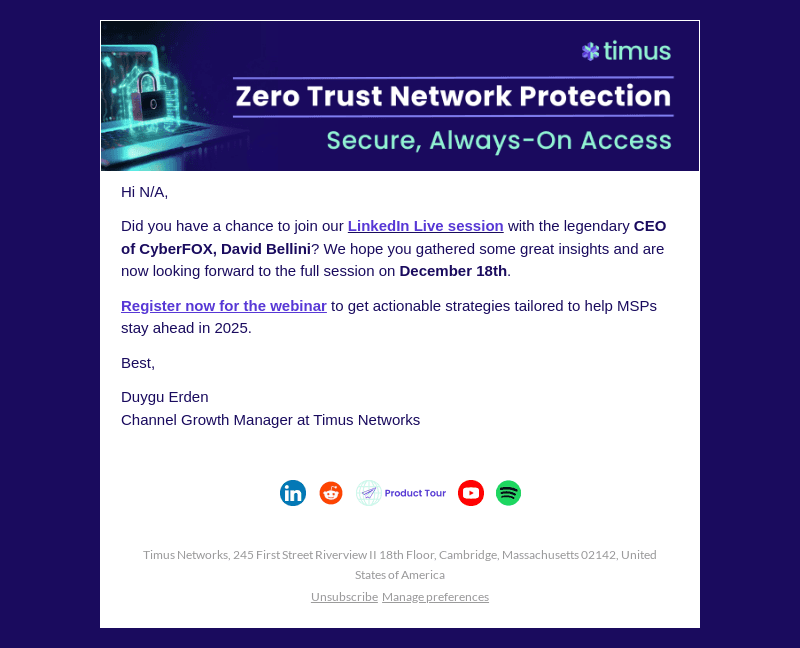 Save the Date: Timus x CyberFOX Webinar on Dec 18th