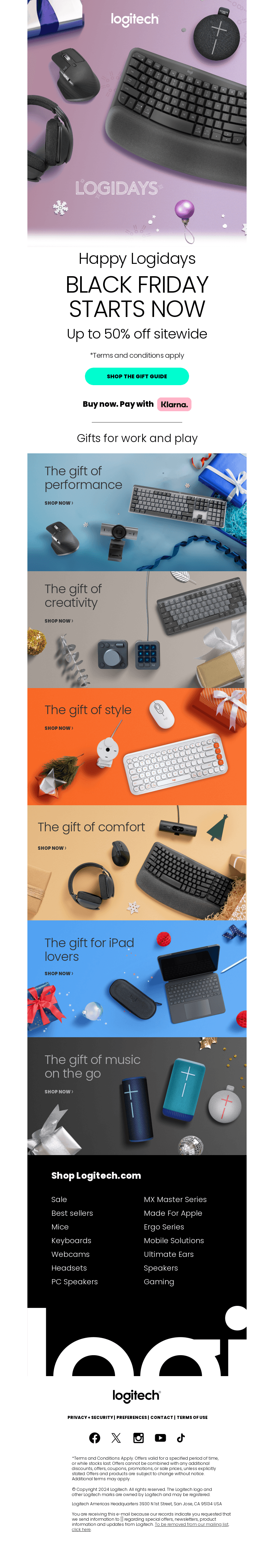 Logitech email from Thu, Nov 21, 2024