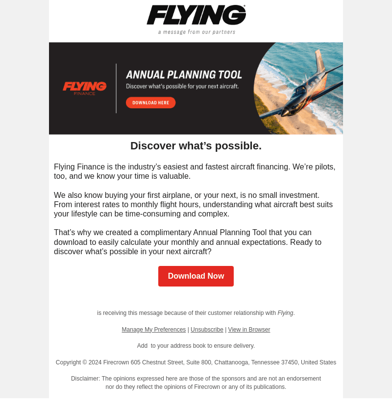 Flying Magazine email from Fri, Nov 22, 2024