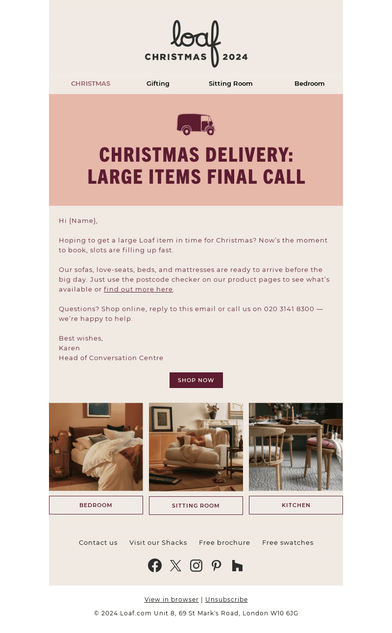 Book your delivery slot now