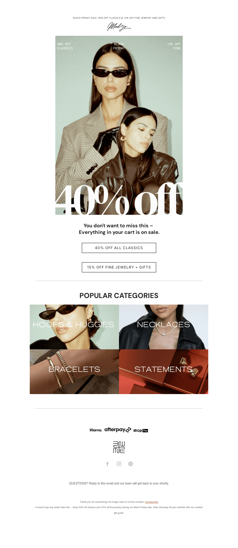 40% off everything you love ❣️