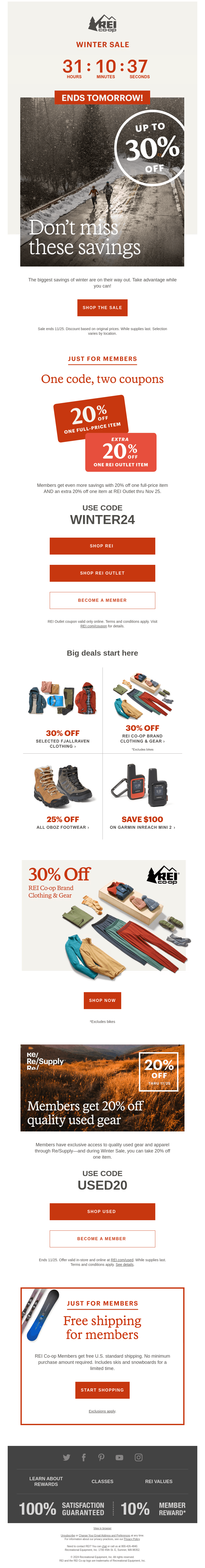 Up to 30% off ends tomorrow