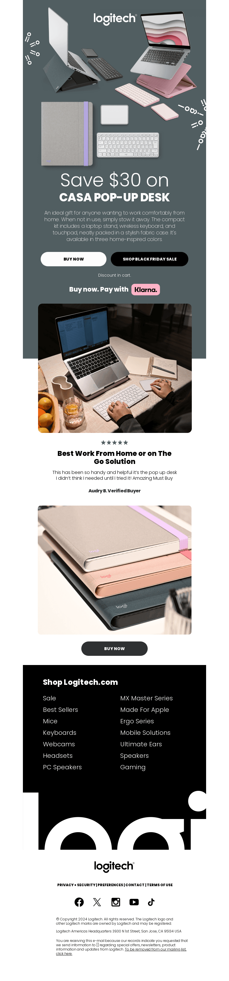 Logitech email from Mon, Nov 25, 2024