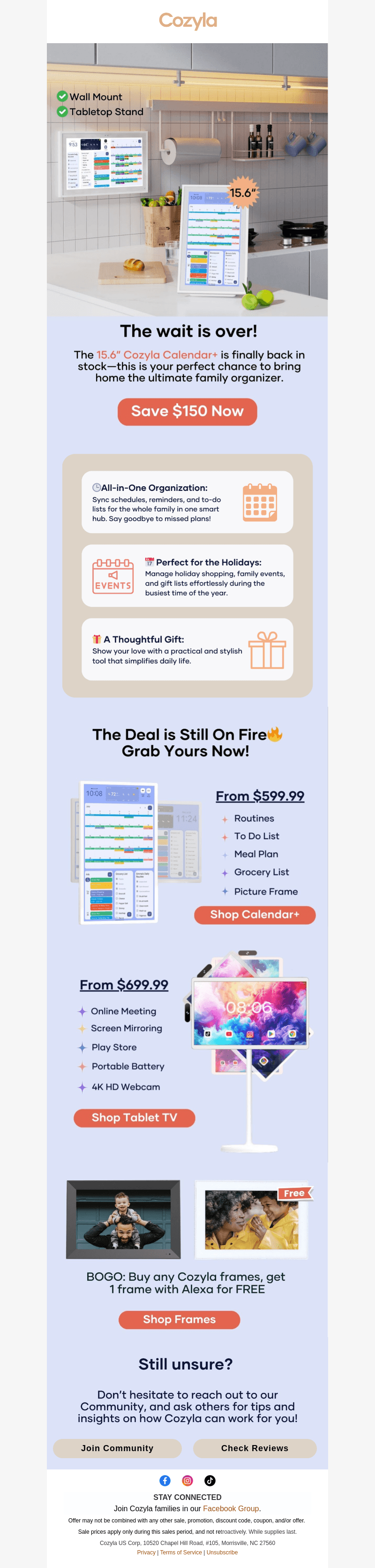 Cozyla email from Mon, Nov 25, 2024