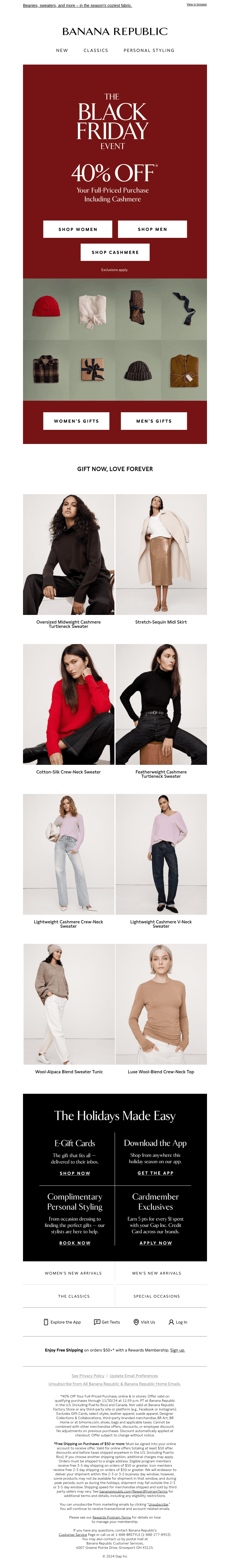 It's here & it includes 40% off *cashmere*