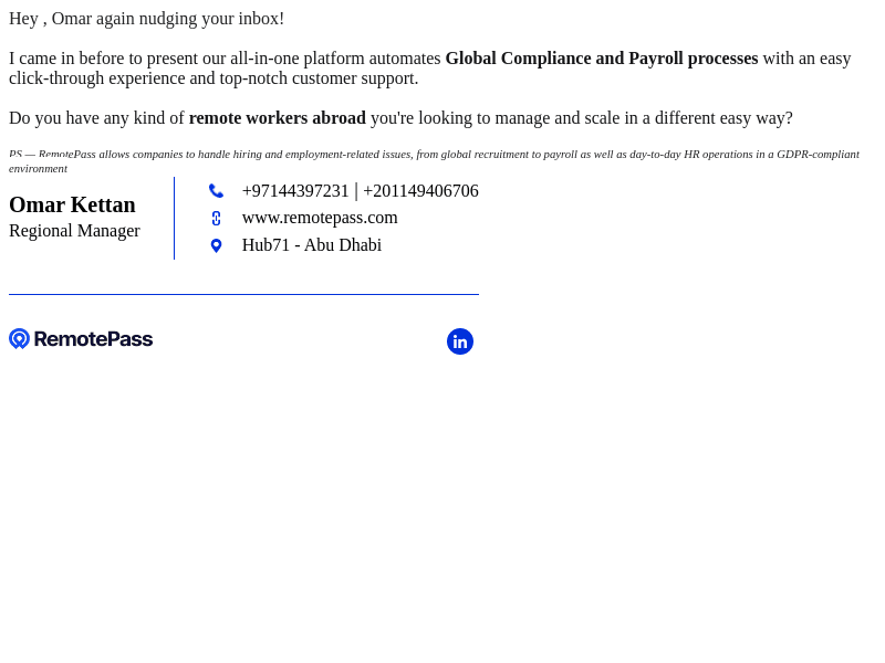 RemotePass email from Tue, Nov 26, 2024