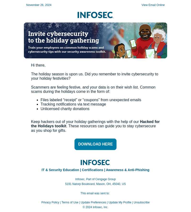 Host Cybersecurity This Holiday With a Free Toolkit