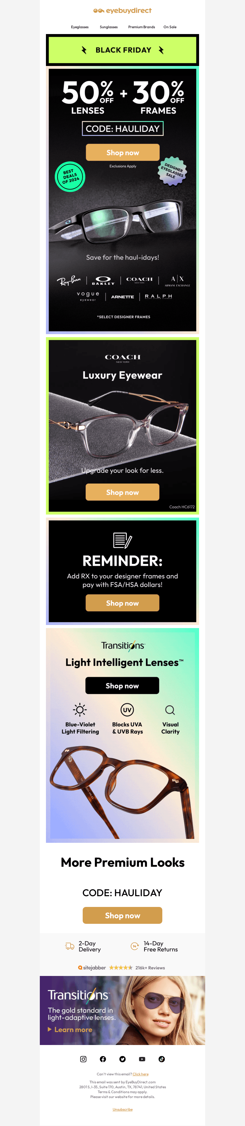 🖤⚡ Get 50% Off Lenses + 30% Off Designer Frames